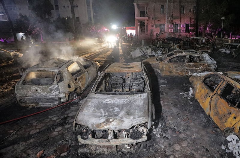 The scene at Al Ahli Hospital after an air strike in Gaza City. EPA