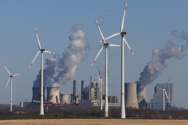 The use of renewable energy sources, such as wind power, is helping to cut the world's CO2 emissions from fossil fuels. Reuters