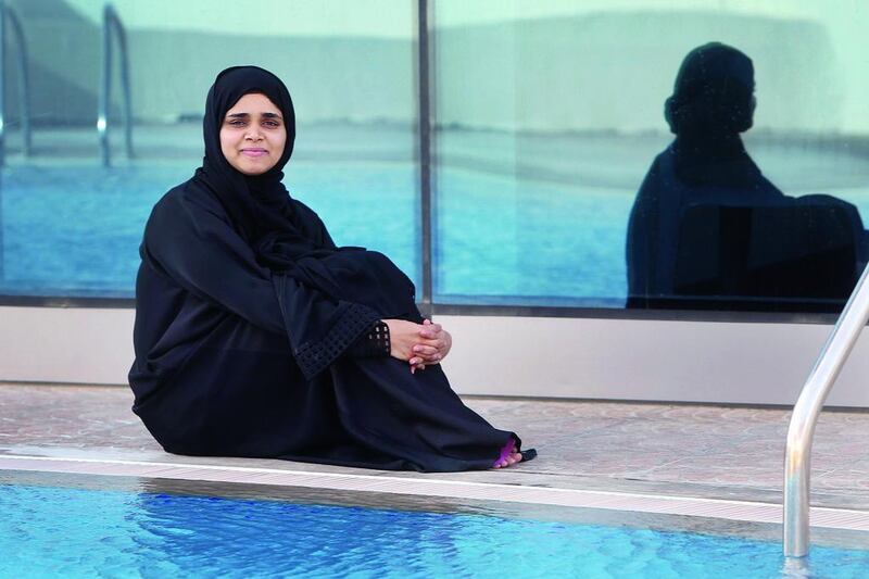 Asmaa Al Hameli hopes to swim her way to good long-term health. Delores Johnson / The National