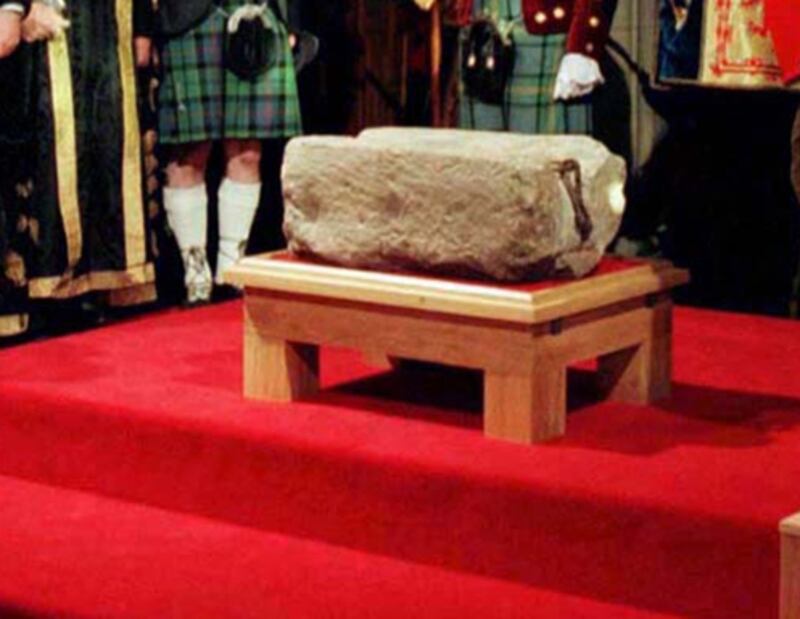 The Stone of Destiny in the Great Hall in Edinburgh Castle. PA