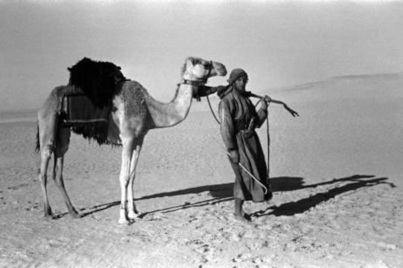 Handout image showing Sir Wilfred Thesiger during the 2nd crossing of the Empty Quarter, 1948. Thesiger was better known as Mubarak bin London; which means Mubarak son of London. Courtesy of Motivate Publishing?