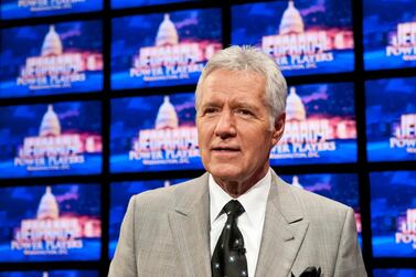 FILE - NOVEMBER 08: "Jeopardy" host Alex Trebek has died at 80 years old after a battle with pancreatic cancer. WASHINGTON, DC - APRIL 21: Alex Trebek speaks during a rehearsal before a taping of Jeopardy! Power Players Week at DAR Constitution Hall on April 21, 2012 in Washington, DC. (Photo by Kris Connor/Getty Images)
