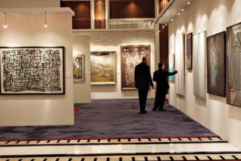 DUBAI - OCTOBER 29,2009 - Art works on display at Christies auction at Emirates Towers in Dubai. ( Paulo Vecina/The National ) *** Local Caption ***  PV Auction 8.jpg