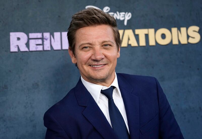The premiere marked Renner's first public, in-person appearance since the January 1 accident. AP Photo
