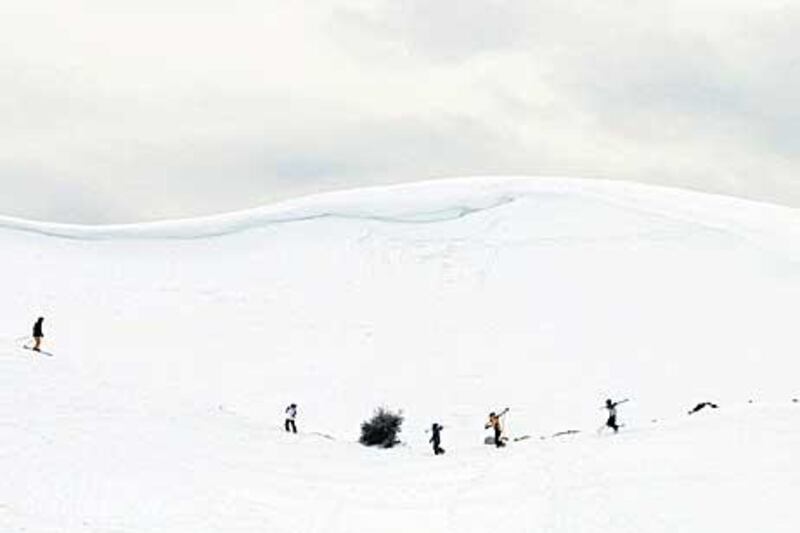 Take a deep breath: unlike at European and US winter resorts, some ski runs at Ouyoun El Simane – Kfardebiane, Lebanon’s main ski area, can be classified as a mix of black, red, green and blue runs, all on one slope. Kate Brooks for The National