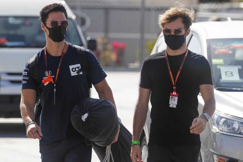 AlphaTauri's French driver Pierre Gasly arrives for the first practice session. AFP