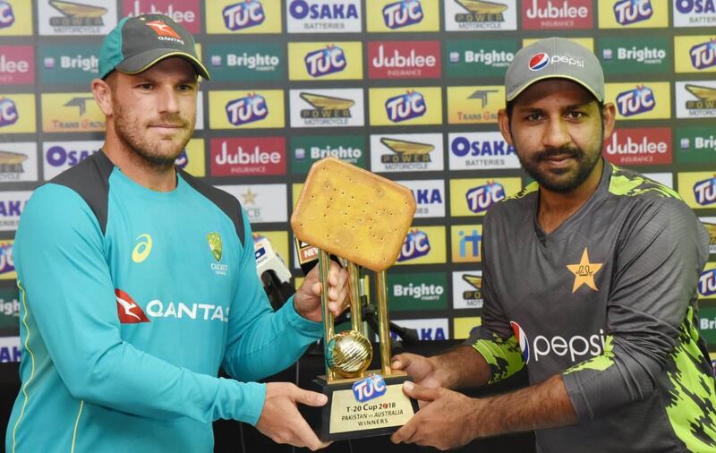 TUC Cup 2018 Pakistan v Australia T20I series trophy unveiling ceremony. Courtesy Pakistan Cricket Board