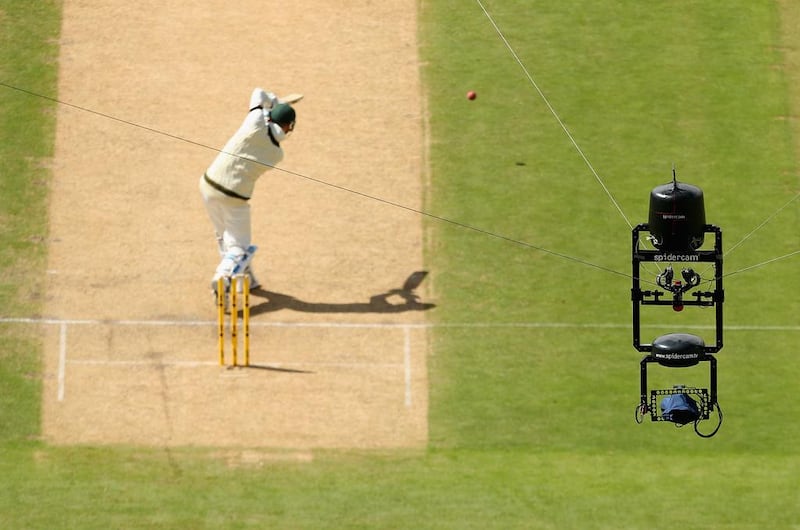 A close up of Spidercam as Michael Clarke of Australia bats during day one of the second Ashes Test Match against England at Adelaide Oval on December 5, 2013 in Adelaide, Australia. Quinn Rooney / Getty Images