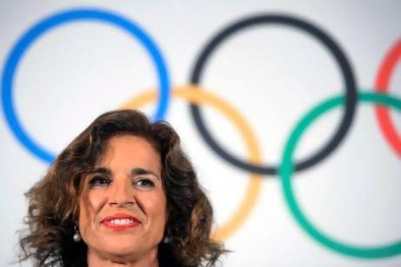 Ana Botella, the mayor of Madrid, attends a news conference after a bid presentation of Madrid 2020 Candidate City before the International Olympic Committee members in Lausanne. Frabrice Coffrini / EPA