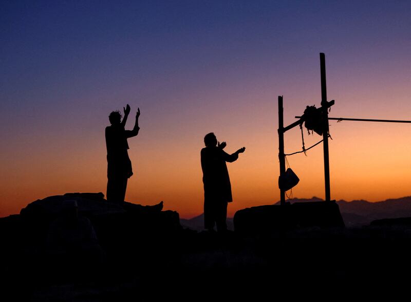 Pilgrims pray on Mount Al Noor, where Muslims believe the Prophet Mohammed received the first words of the Quran, in Makkah, Saudi Arabia. Reuters