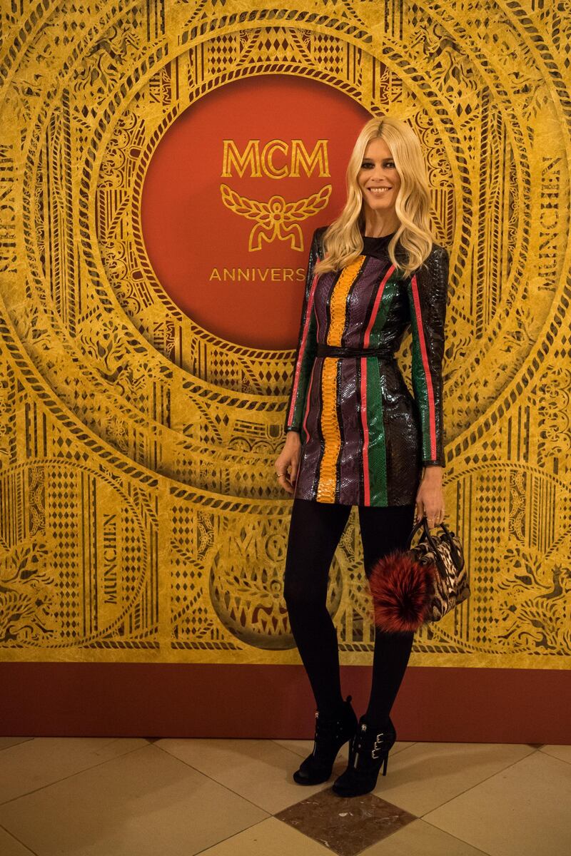 MUNICH, GERMANY - NOVEMBER 17: Model Claudia Schiffer attends the MCM 40th Anniversary event on November 17, 2016 in Munich, Germany. (Photo by Lennart Preiss/Getty Images for MCM)