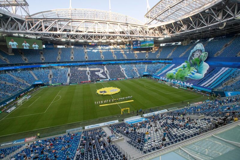 The Gazprom arena during the Russian Premier League match between Zenit and Krylia Sovetov Samara. EPA