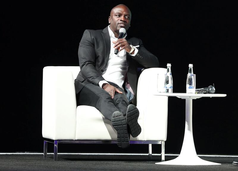 Abu Dhabi, United Arab Emirates - Reporter: Fareed Rahman: Akon speaks at the Future Sustainability Summit. Tuesday, January 14th, 2020. ADNEC, Abu Dhabi. Chris Whiteoak / The National
