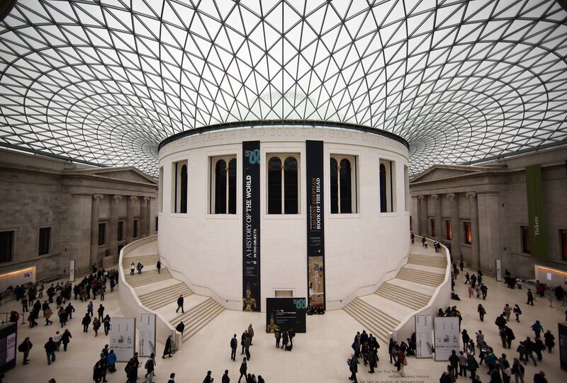 Visitors walk in The Great Court of the museum in 2011