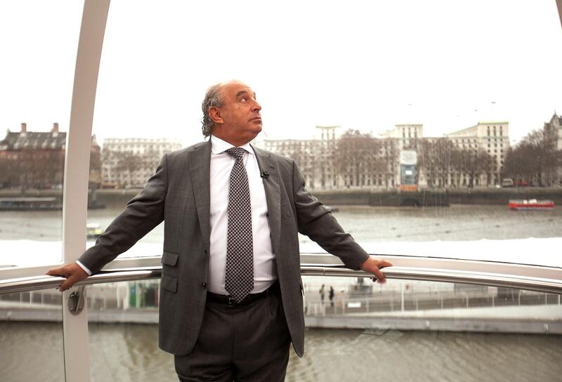 Philip Green pauses during an interview on the London Eye in 2011. Bloomberg