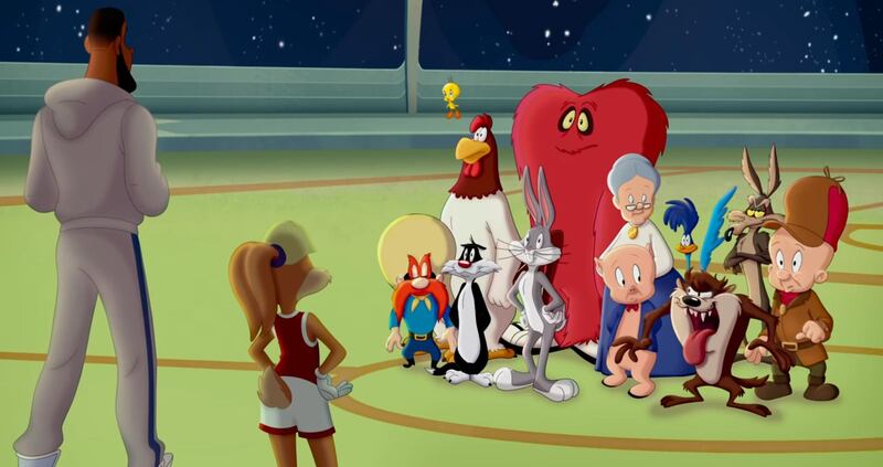 LeBron James and Lola Bunny, voiced by actress and singer Zendaya, in 'Space Jam: A New Legacy'. The film features numerous Looney Tunes characters.