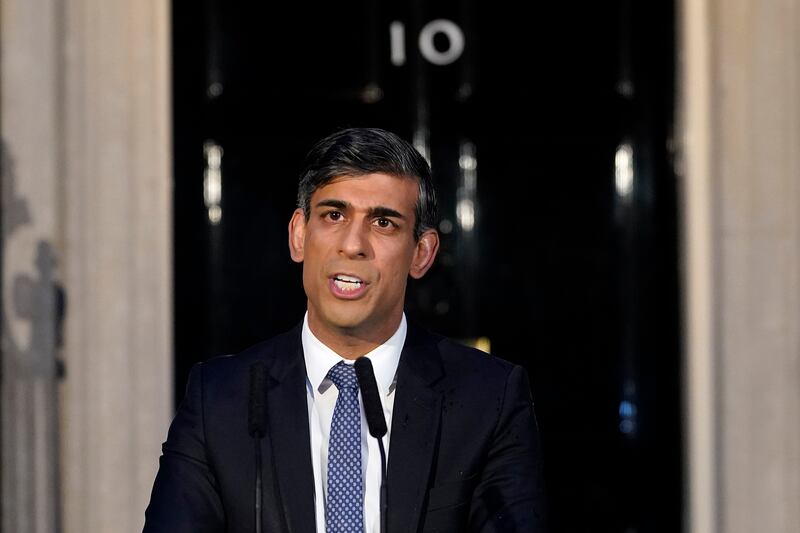 Britain's Prime Minister Rishi Sunak said "the whole of the UK is shocked by the bloodshed" in the Israel-Gaza war. AP
