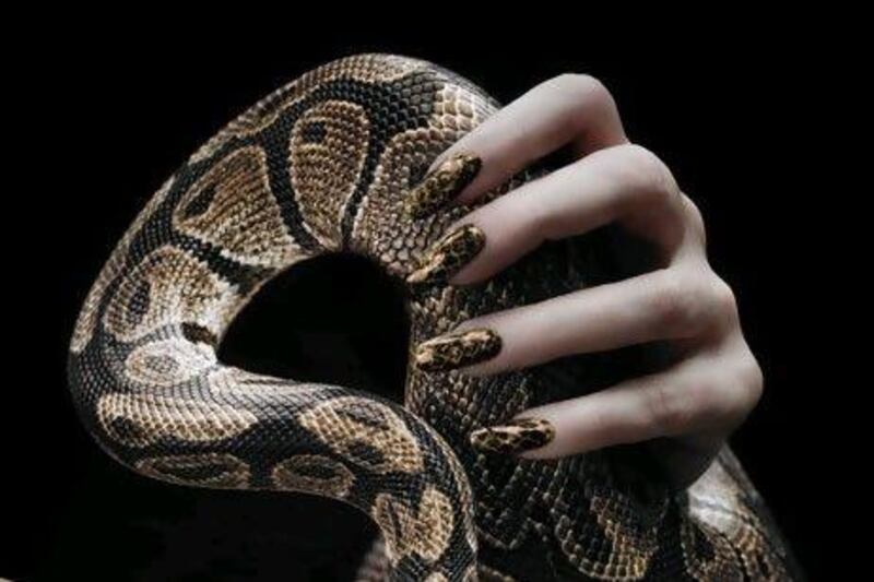 A snakeskin manicure will leave your nails glam and unique.