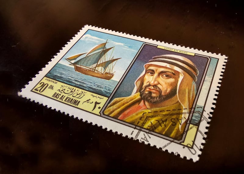Issued in 1969, the stamp depicts Ahmad Bin Majed, a navigator, cartographer and author, born in 15th-century Julfar (Ras Al Khaimah’s name then. Ibn Majed wrote several books on marine science and the movements of ships, which helped people of the Arabian Gulf to reach the coasts of India, East Africa and other destinations. Courtesy Ritz-Carlton