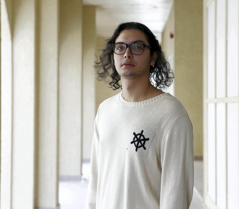 SHARJAH , UNITED ARAB EMIRATES , AUG 3 – 2017 :- Ansel Johnson ( 20 years old ) attended the counselling session after suffering serious depression , self-mutilation and drug abuse in the US before moving here at his home in Sharjah. ( Pawan Singh / The National ) Story by Nick Webster