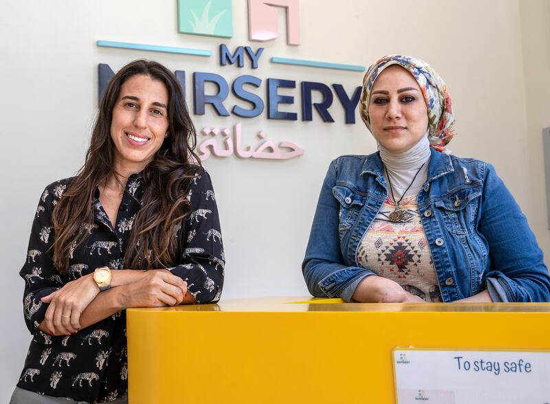 Tala Salloum, left, managing director of My Nursery with assistant manager Joumana Kaddoura. Victor Besa / The National.