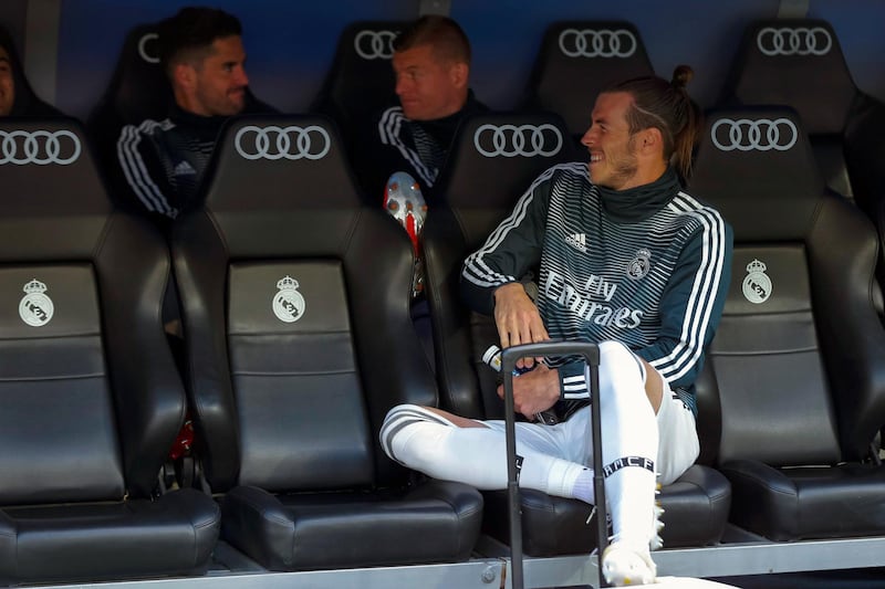 Real Madrid's Gareth Bale looks on from the bench before the match against Real Betis. EPA