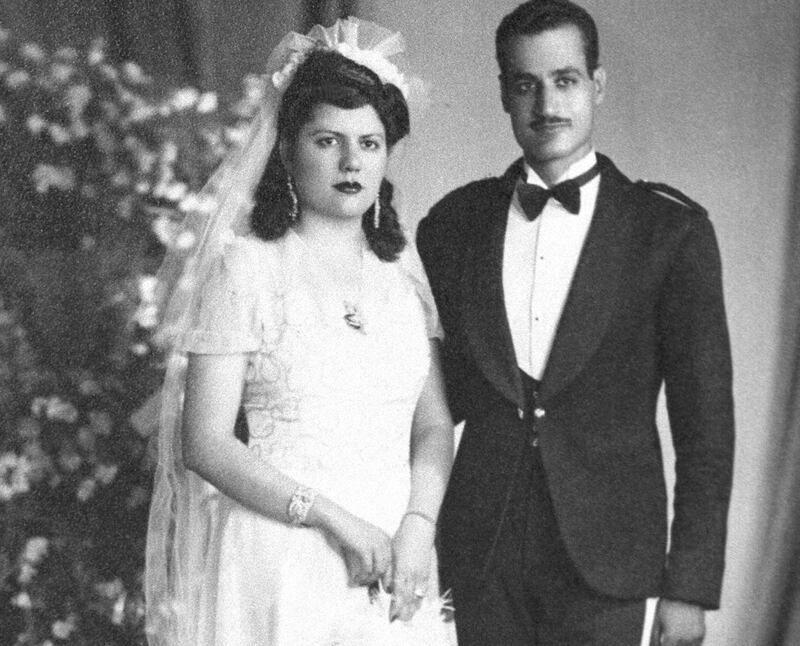 Picture dated 29 June 1944 shows Egypt's late president Gamal Abdel Nasser and his wife Tahiya in their wedding outfit at a photo studio in Cairo. The couple gave birth to five children, three boys and two girls.