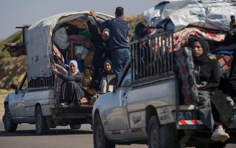 Residents leave Rafah in the southern Gaza Strip amid warnings from Israel's Prime Minister of a coming major operation there. EPA