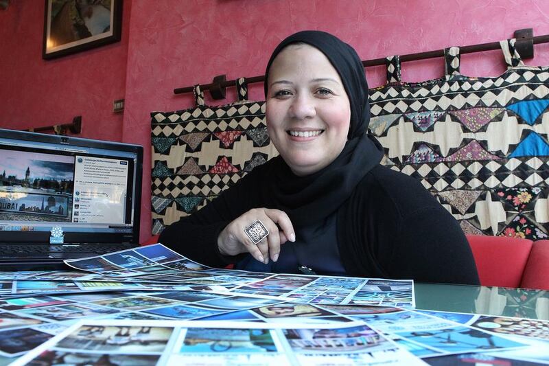 Eenas Al Sheakh, an Expo 2020 ambassador, who has been receiving thousands of pictures in support of the expo bid on an Istagram account to promote and spread awareness. Mona Al Marzooqi / The National