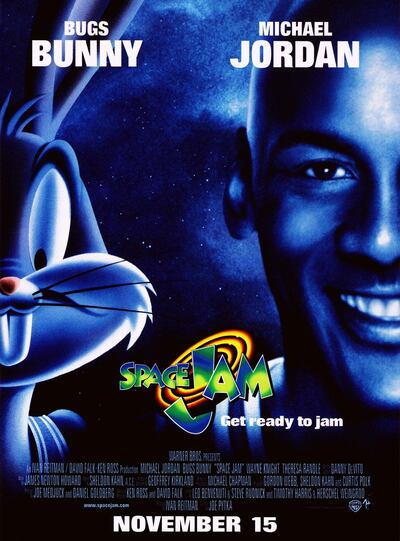 The original poster for Space Jam (1996) starring Michael 'Air' Jordan and Bugs Bunny. Courtesy Warner Bros.