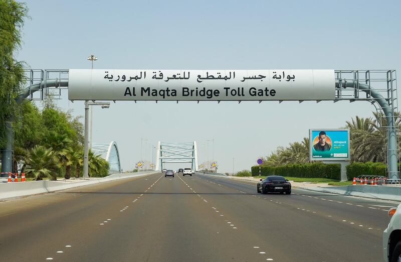 Abu Dhabi, United Arab Emirates, August 7, 2019.   Al Maqta Bridge new toll gate.  AUH going to DXB.
Victor Besa/The National
Section:  UAE Stock Images
Tags:  Magta Bridge, RTA, Toll Gate