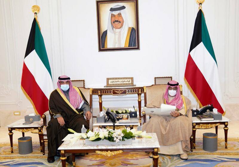 Kuwaiti Emir Sheikh Nawaf, right, with Prime Minister Sheikh Sabah Khaled Al Sabah. AP