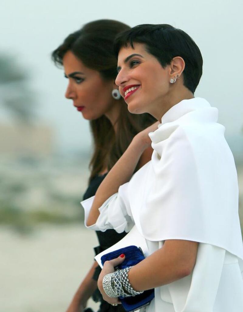 Saudi Princess Deena Aljuhani Abdulaziz, arrives to attend the Chanel runway collection. Marwan Naamani / AFP photo