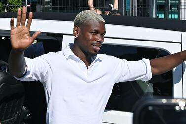 New Juventus' player Paul Pogba arrives at the J Medical center to undergo medical tests, in Turin, Italy, 09 July 2022.  The French international has arrived in Turin to complete his return to Italian Serie A soccer side Juventus on a free transfer.   EPA / Alessandro Di Marco