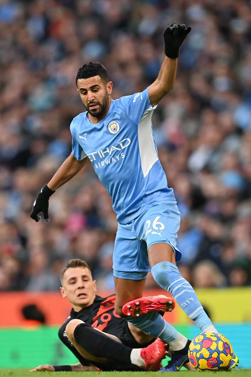 SUBS: Riyad Mahrez – (On for Foden 58’) 7: Perfect ball across box that should have resulted in Sterling making it 3-0. AFP