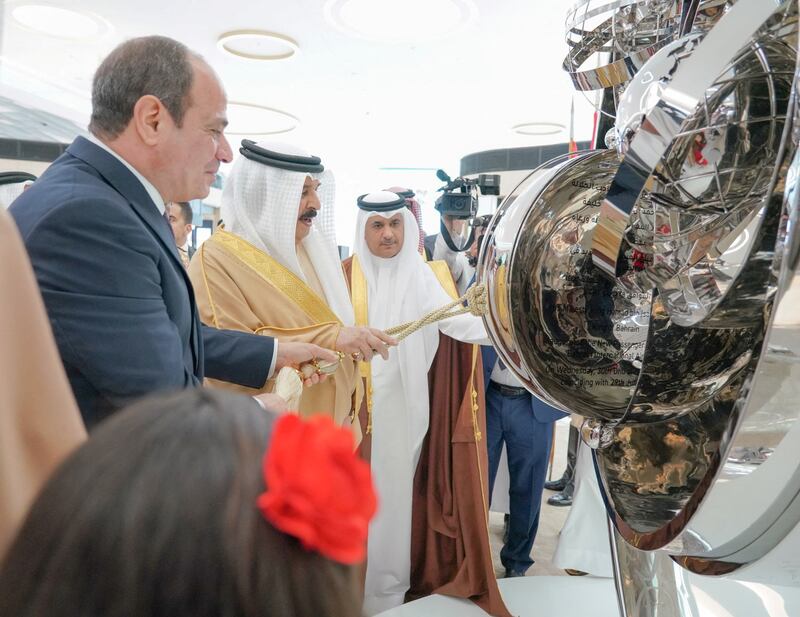 Bahrain's King Hamad and Egyptian President Abdel Fattah El Sisi at the inauguration ceremony of the terminal, which is part of Bahrain's Vision 2030 economic programme. Reuters