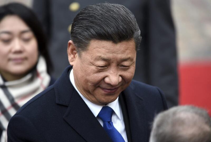 China's president Xi Jinping attends the official welcoming ceremony at the Presidential Palace in Helsinki. Martti Kainulainen / Lehtikuva via AP
