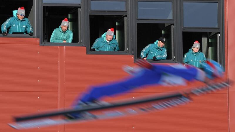 Denis Kornilov of Russia competes in the Men’s Ski Jumping HS100 qualification round during the FIS Nordic World Ski Championships in Lahti, Finland. Matthias Hangst / Getty Images / February 24, 2017