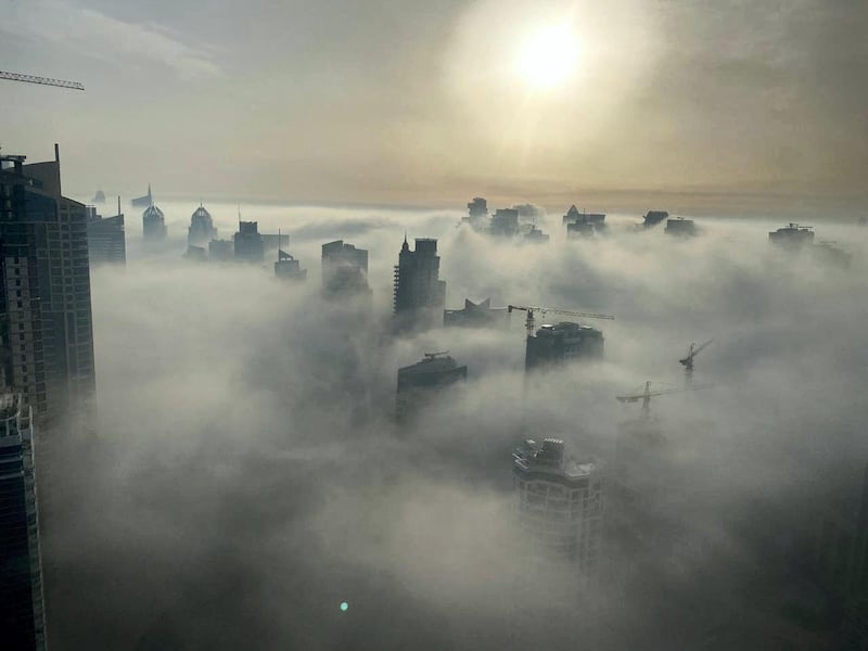 Fog over Dubai Marina. Courtesy Ollie Maher