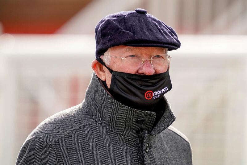 Former Manchester United manager Alex Ferguson at the Grand National Festival in Liverpool. PA