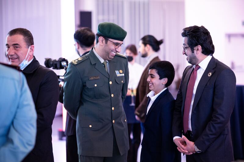 Military attache Rashad Neyadi, centre, attends the event in the UK's capital.