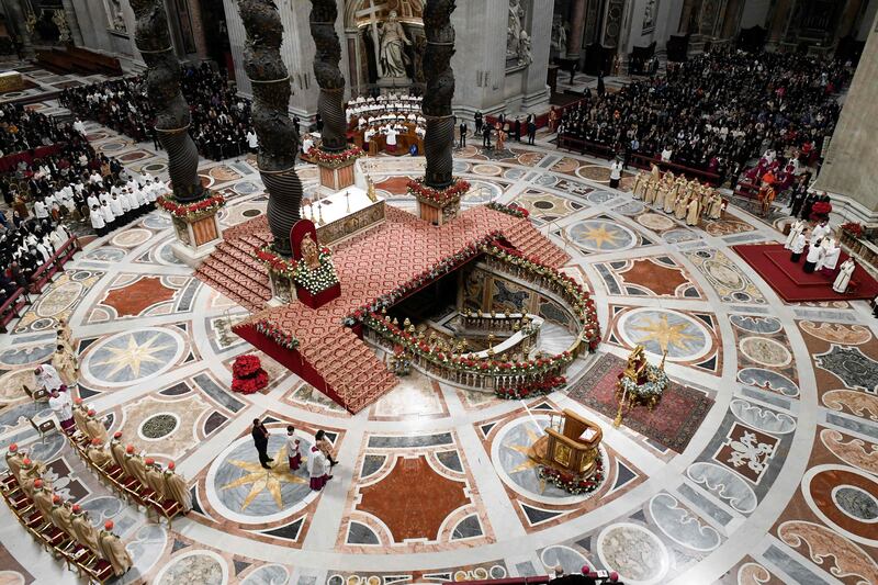 The Pope conducts the Mass. AFP