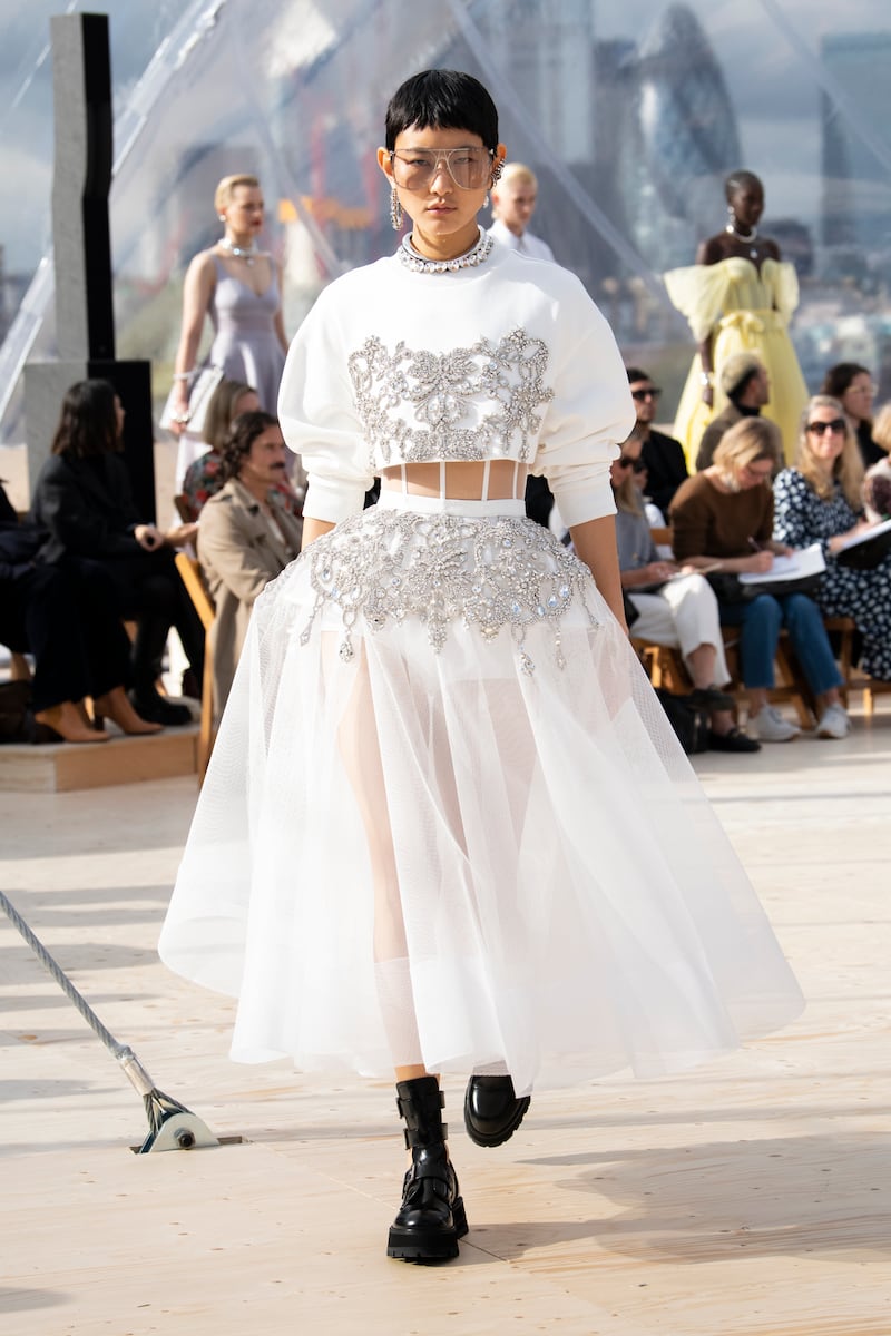 A standout look from Alexander McQueen’s spring/summer 2022 collection