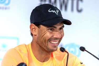 Rafael Nadal during the Mubadala World Tennis Championship Abu Dhabi press conference. Victor Besa/The National.