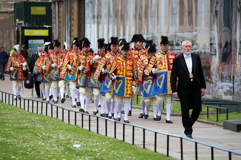 A rehearsal for the coronation in central London. Reuters