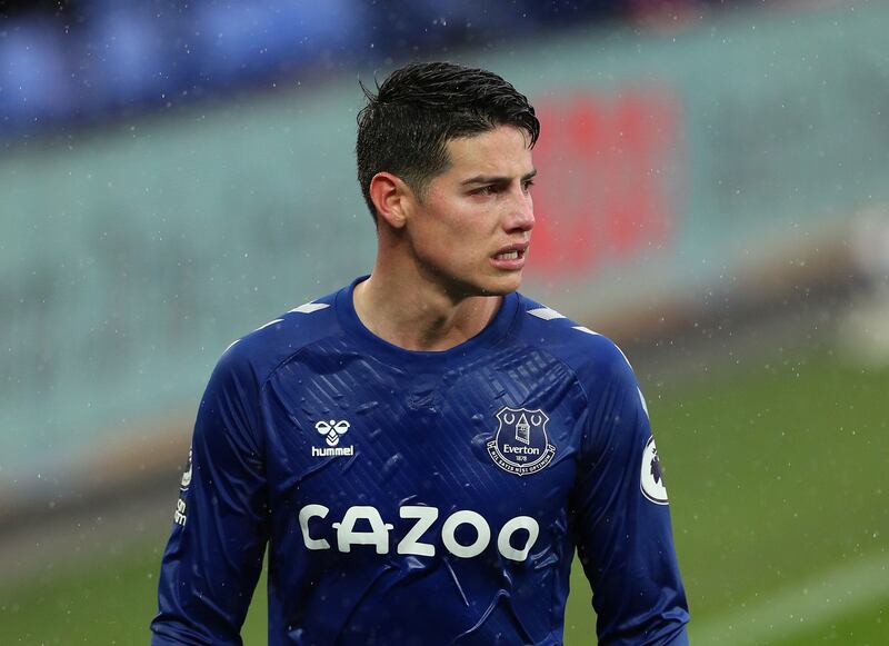 James Rodriguez’s tally of 21 league starts for Everton was his highest for seven seasons. Reuters