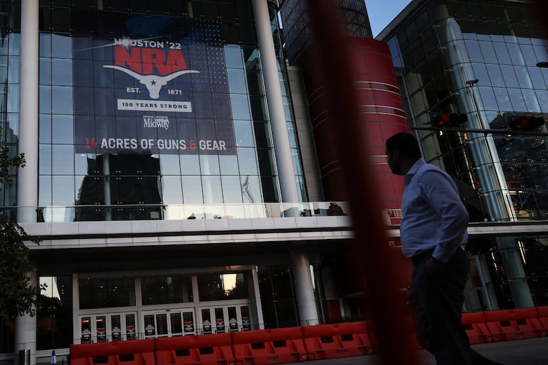 The George R Brown Convention Centre, site of the National Rifle Association annual convention. Days after the deadliest mass school shooting in Texas history, the gun lobbyist group is meeting in Houston, from Friday until Sunday. Reuters