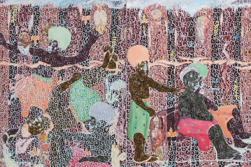 Kassou Seydou's diptych 'Djogue' sells at Galerie Cecile Fakhoury in Abidjan, Ivory Coast. The gallery, founded in 2012, has already opened up a second space in Senegal and is launching a third in Paris. Photo: Galerie Cecile Fakhoury