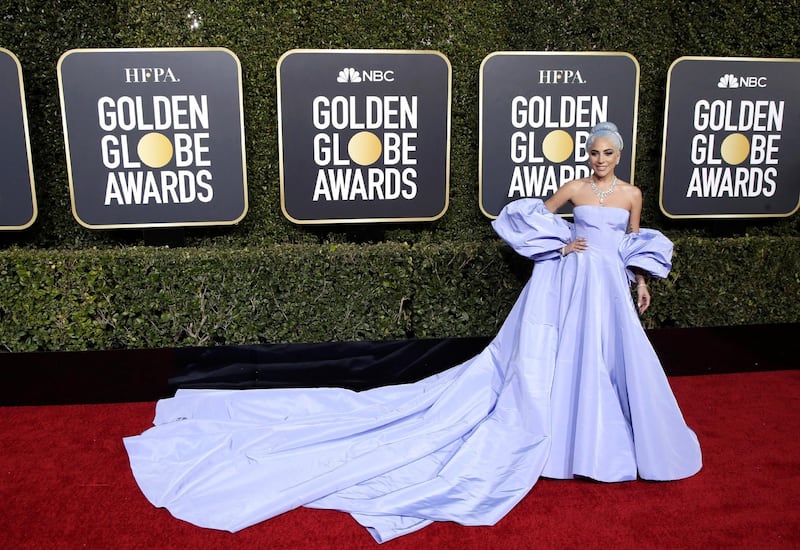 epa07267017 Lady Gaga arrives for the 76th annual Golden Globe Awards ceremony at the Beverly Hilton Hotel, in Beverly Hills, California, USA, 06 January 2019. 