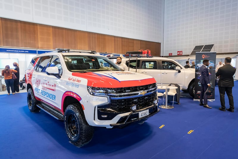 A Dubai ambulance was among the emergency vehicles on display